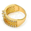 Anillo Multi Piedra 01.217.0002.08 Oro Laminado, con Blanca Zirconia Cubica and Blanca Micro Pave, Pulido, Tono Dorado (Size 8)