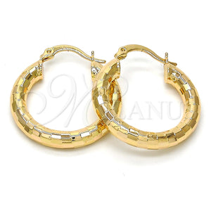 Argolla Pequeña 5.139.044.25 Oro Laminado, Diseño de Hueco, Diamantado, Tono Dorado
