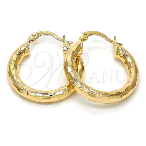 Argolla Pequeña 5.139.044.25 Oro Laminado, Diseño de Hueco, Diamantado, Tono Dorado
