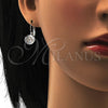 Arete Gancho Frances 02.239.0009.1 Rodio Laminado, Diseño de Disco, con Swarovski Elements Crystal, Pulido, Rodinado
