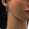 Arete Gancho Frances 02.239.0009.1 Rodio Laminado, Diseño de Disco, con Swarovski Elements Crystal, Pulido, Rodinado