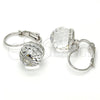 Arete Gancho Frances 02.239.0009.1 Rodio Laminado, Diseño de Disco, con Swarovski Elements Crystal, Pulido, Rodinado