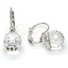 Arete Gancho Frances 02.239.0009.1 Rodio Laminado, Diseño de Disco, con Swarovski Elements Crystal, Pulido, Rodinado