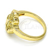 Anillo Multi Piedra 01.99.0083.09 Oro Laminado, Diseño de Flor, con Blanca Micro Pave, Pulido, Tono Dorado (Size 9)