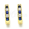 Argolla Huggie 02.99.0029.2.20 Oro Laminado, con Zafiro Azul and Blanca Zirconia Cubica, Pulido, Tono Dorado