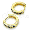 Argolla Huggie 02.99.0029.2.20 Oro Laminado, con Zafiro Azul and Blanca Zirconia Cubica, Pulido, Tono Dorado