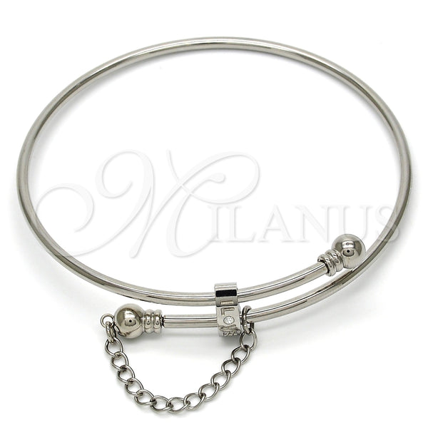 Aro Individual 07.258.0001.05 Acero Inoxidable, Diseño de Amor, con Blanca Cristal, Pulido, Tono Plateado (02 MM Thickness, Size 5 (2.50 Diameter))