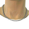 Gargantilla Basica 5.222.033.1.18 Rodio Laminado, Diseño de Rope, Pulido, Rodinado (Grosor 05 MM, 18 Pulgadas de Largo)