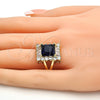 Anillo Multi Piedra 01.205.0012.2.08 Oro Laminado, con Tanzanita and Blanca Zirconia Cubica, Pulido, Tono Dorado (Size 8)