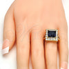 Anillo Multi Piedra 01.205.0012.2.08 Oro Laminado, con Tanzanita and Blanca Zirconia Cubica, Pulido, Tono Dorado (Size 8)