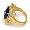 Anillo Multi Piedra 01.205.0012.2.08 Oro Laminado, con Tanzanita and Blanca Zirconia Cubica, Pulido, Tono Dorado (Size 8)