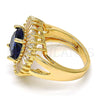 Anillo Multi Piedra 01.205.0010.2.08 Oro Laminado, Diseño de Flor, con Tanzanita and Blanca Zirconia Cubica, Pulido, Tono Dorado (Size 8)
