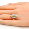 Anillo Multi Piedra 01.205.0003.09 Oro Laminado, con Blanca Zirconia Cubica, Pulido, Tono Dorado (Size 9)