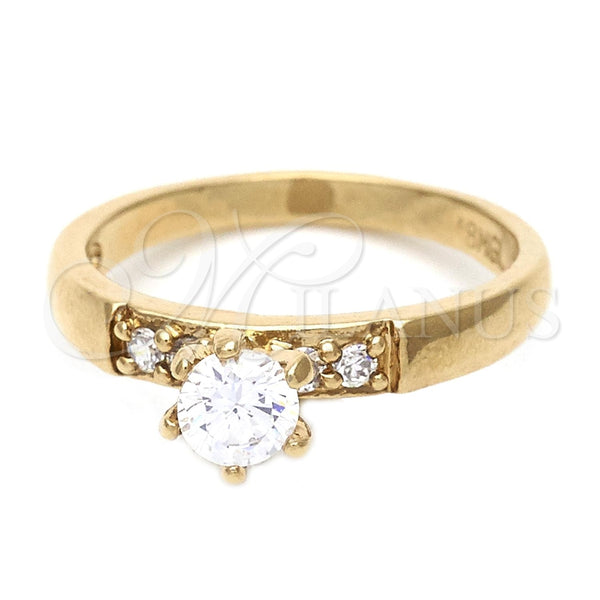 Anillo de Boda 5.164.020.08 Oro Laminado, con Blanca Zirconia Cubica, Pulido, Tono Dorado (Size 8)