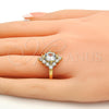 Anillo Multi Piedra 01.205.0002.3.09 Oro Laminado, con Blanca and Blanca Zirconia Cubica, Pulido, Tono Dorado (Size 9)