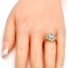 Anillo Multi Piedra 01.205.0002.3.09 Oro Laminado, con Blanca and Blanca Zirconia Cubica, Pulido, Tono Dorado (Size 9)