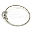 Aro Individual 07.258.0001.04 Acero Inoxidable, Diseño de Amor, con Blanca Cristal, Pulido, Tono Plateado (02 MM Thickness, Size 4 (2.25 Diameter))