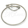 Aro Individual 07.258.0001.04 Acero Inoxidable, Diseño de Amor, con Blanca Cristal, Pulido, Tono Plateado (02 MM Thickness, Size 4 (2.25 Diameter))