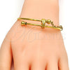 Aro Individual 07.258.0001.1.05 Acero Inoxidable, Diseño de Amor, con Blanca Cristal, Pulido, Tono Dorado (02 MM Thickness, Size 5 (2.50 Diameter))