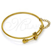 Aro Individual 07.258.0001.1.05 Acero Inoxidable, Diseño de Amor, con Blanca Cristal, Pulido, Tono Dorado (02 MM Thickness, Size 5 (2.50 Diameter))