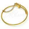 Aro Individual 07.258.0001.1.05 Acero Inoxidable, Diseño de Amor, con Blanca Cristal, Pulido, Tono Dorado (02 MM Thickness, Size 5 (2.50 Diameter))