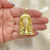 Dije Religioso 05.120.0034 Oro Laminado, Diseño de Jesus, Diamantado, Tono Dorado