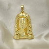 Dije Religioso 05.120.0034 Oro Laminado, Diseño de Jesus, Diamantado, Tono Dorado