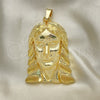 Dije Religioso 05.120.0035 Oro Laminado, Diseño de Jesus, Diamantado, Tono Dorado
