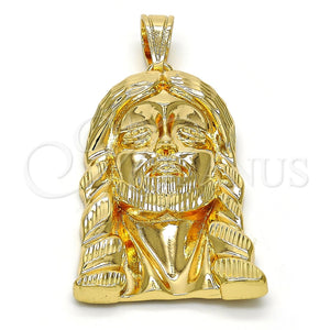 Dije Religioso 05.120.0035 Oro Laminado, Diseño de Jesus, Diamantado, Tono Dorado