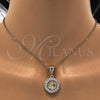 Dije Religioso 05.120.0052 Oro Laminado, Diseño de Santa Barbara, con Blanca and Granate Zirconia Cubica, Pulido, Tono Dorado