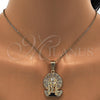 Dije Religioso 05.120.0053 Oro Laminado, Diseño de Jesus, con Blanca Micro Pave, Pulido, Tono Dorado