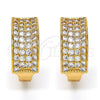 Argolla Huggie 02.260.0006.20 Oro Laminado, con Blanca Zirconia Cubica, Pulido, Tono Dorado