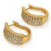 Argolla Huggie 02.260.0006.20 Oro Laminado, con Blanca Zirconia Cubica, Pulido, Tono Dorado