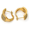 Argolla Huggie 02.260.0006.20 Oro Laminado, con Blanca Zirconia Cubica, Pulido, Tono Dorado