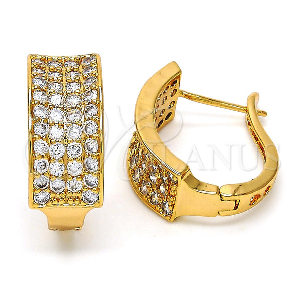 Argolla Huggie 02.260.0006.20 Oro Laminado, con Blanca Zirconia Cubica, Pulido, Tono Dorado