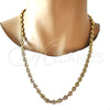 Gargantilla Basica 04.63.1311.24 Oro Laminado, Diseño de Puff Mariner, Pulido, Tono Dorado (08 MM Thickness, 24 Inches Length)