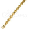 Gargantilla Basica 04.63.1311.30 Oro Laminado, Diseño de Puff Mariner, Pulido, Tono Dorado (Grosor 07.8 MM, 30 Pulgadas de Largo)