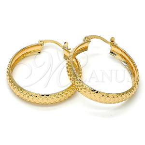 Argolla Mediana 02.261.0003.30 Oro Laminado, Diamantado, Tono Dorado