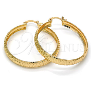 Argolla Mediana 02.261.0003.40 Oro Laminado, Diamantado, Tono Dorado