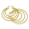 Argolla Mediana 02.261.0007.40 Oro Laminado, Diseño de Torcido, Pulido, Tono Dorado