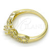 Anillo Multi Piedra 01.99.0084.07 Oro Laminado, con Blanca Zirconia Cubica and Blanca Micro Pave, Pulido, Tono Dorado (Size 7)