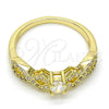 Anillo Multi Piedra 01.99.0084.07 Oro Laminado, con Blanca Zirconia Cubica and Blanca Micro Pave, Pulido, Tono Dorado (Size 7)