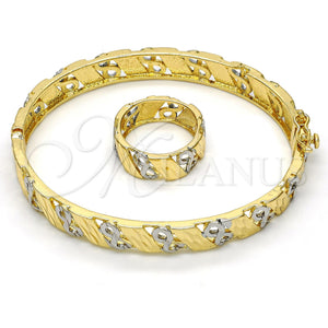 Juego de Aro 13.99.0001.05.08 Oro Laminado, Diseño de Infinito, Diamantado, Dos Tonos (09 MM Thickness, Size 5 (2.50 Diameter))