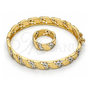Juego de Aro 13.99.0001.05.09 Oro Laminado, Diseño de Infinito, Diamantado, Dos Tonos (Grosor 09 MM, Talla 5 (2,50 de Diámetro))