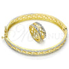 Juego de Aro 13.99.0002.05.07 Oro Laminado, Diamantado, Dos Tonos (09 MM Thickness, Size 7 (3.00 Diameter))