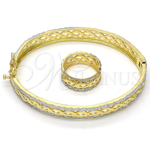 Juego de Aro 13.99.0002.05.08 Oro Laminado, Diamantado, Dos Tonos (09 MM Thickness, Size 5 (2.50 Diameter))