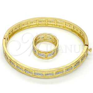 Juego de Aro 13.99.0004.05.07 Oro Laminado, Diamantado, Dos Tonos (09 MM Thickness, Size 7 (3.00 Diameter))