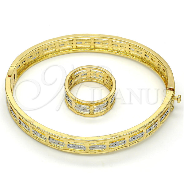 Juego de Aro 13.99.0004.05.07 Oro Laminado, Diamantado, Dos Tonos (09 MM Thickness, Size 7 (3.00 Diameter))