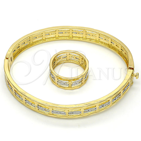 Juego de Aro 13.99.0004.05.07 Oro Laminado, Diamantado, Dos Tonos (09 MM Thickness, Size 7 (3.00 Diameter))