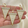 Juego de Arete y Dije de Adulto 10.99.0009 Oro Laminado, con Blanca Cristal and Marfil Perla, Pulido, Tono Dorado